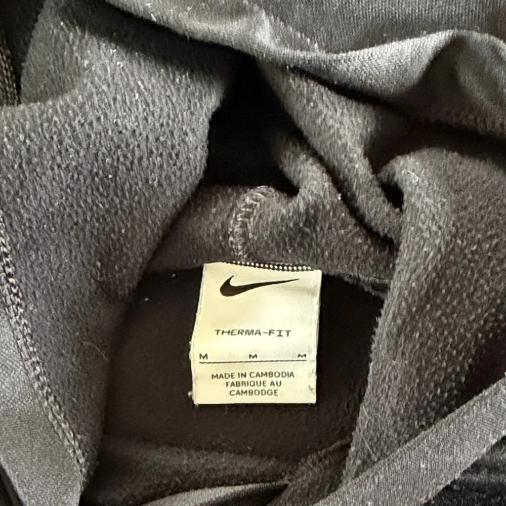 Nike Men's Black Hoodie with White Swooshes - Picture 3 of 4